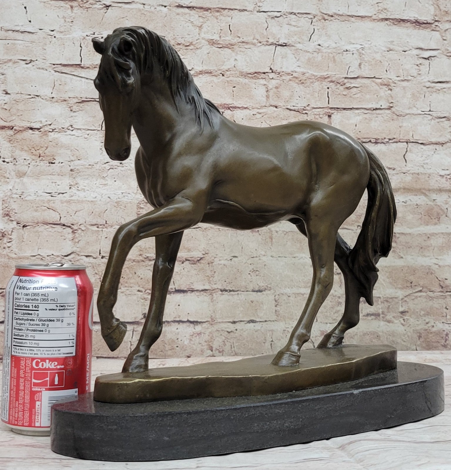Western Bronze marble Art statue Race horse race Deco Sculpture Stallion Figure