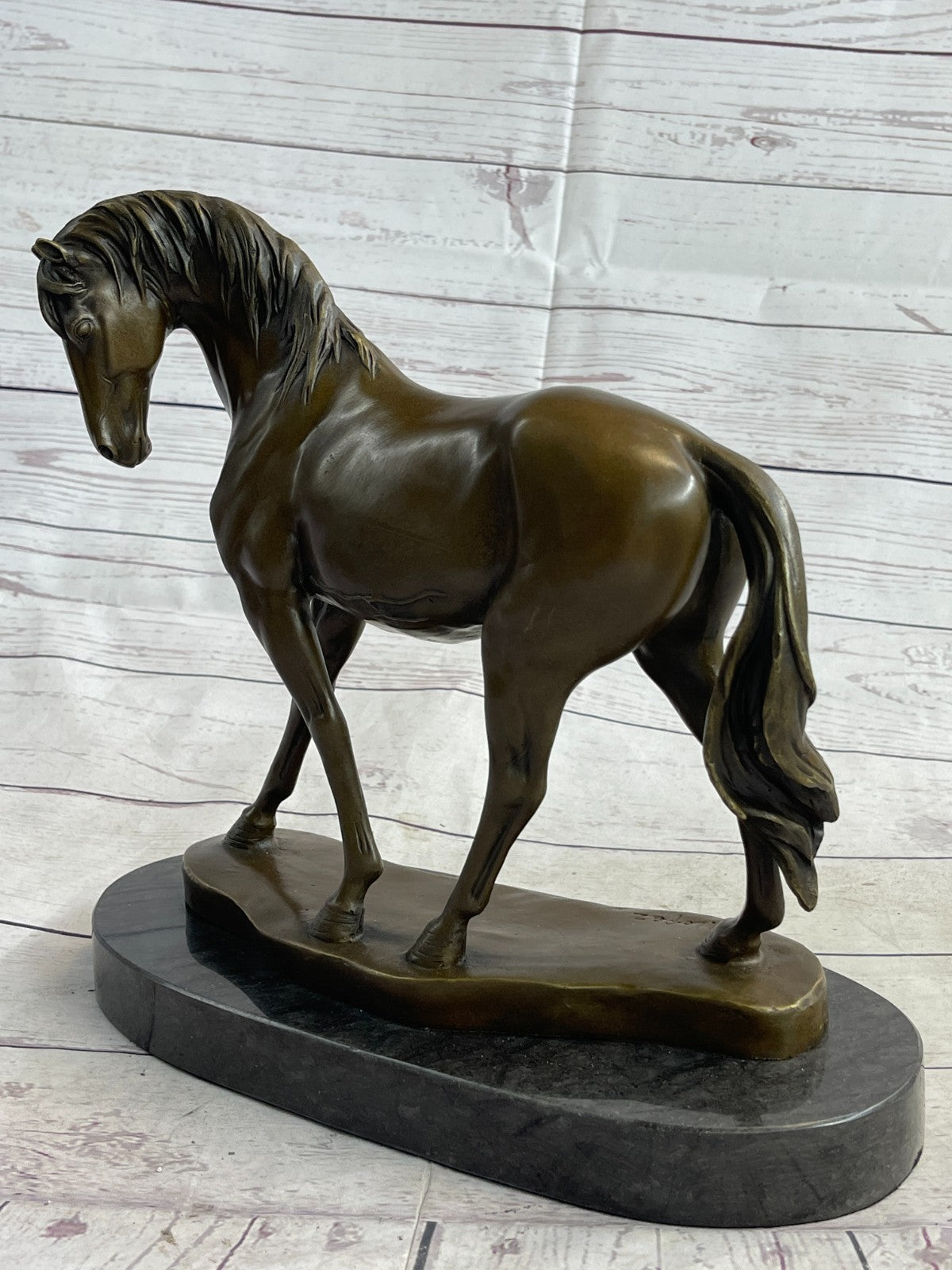 Abstract Horse Bust Bronze Statue Sculpture Modern Art Original Equestrian Deco