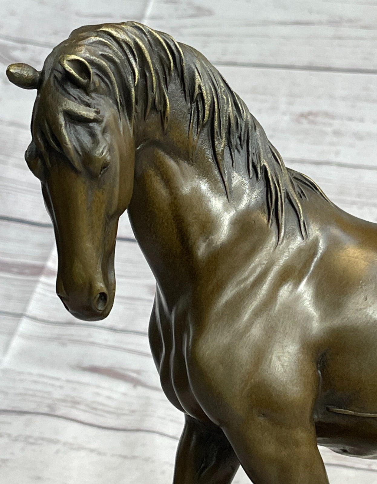 Abstract Horse Bust Bronze Statue Sculpture Modern Art Original Equestrian Deco