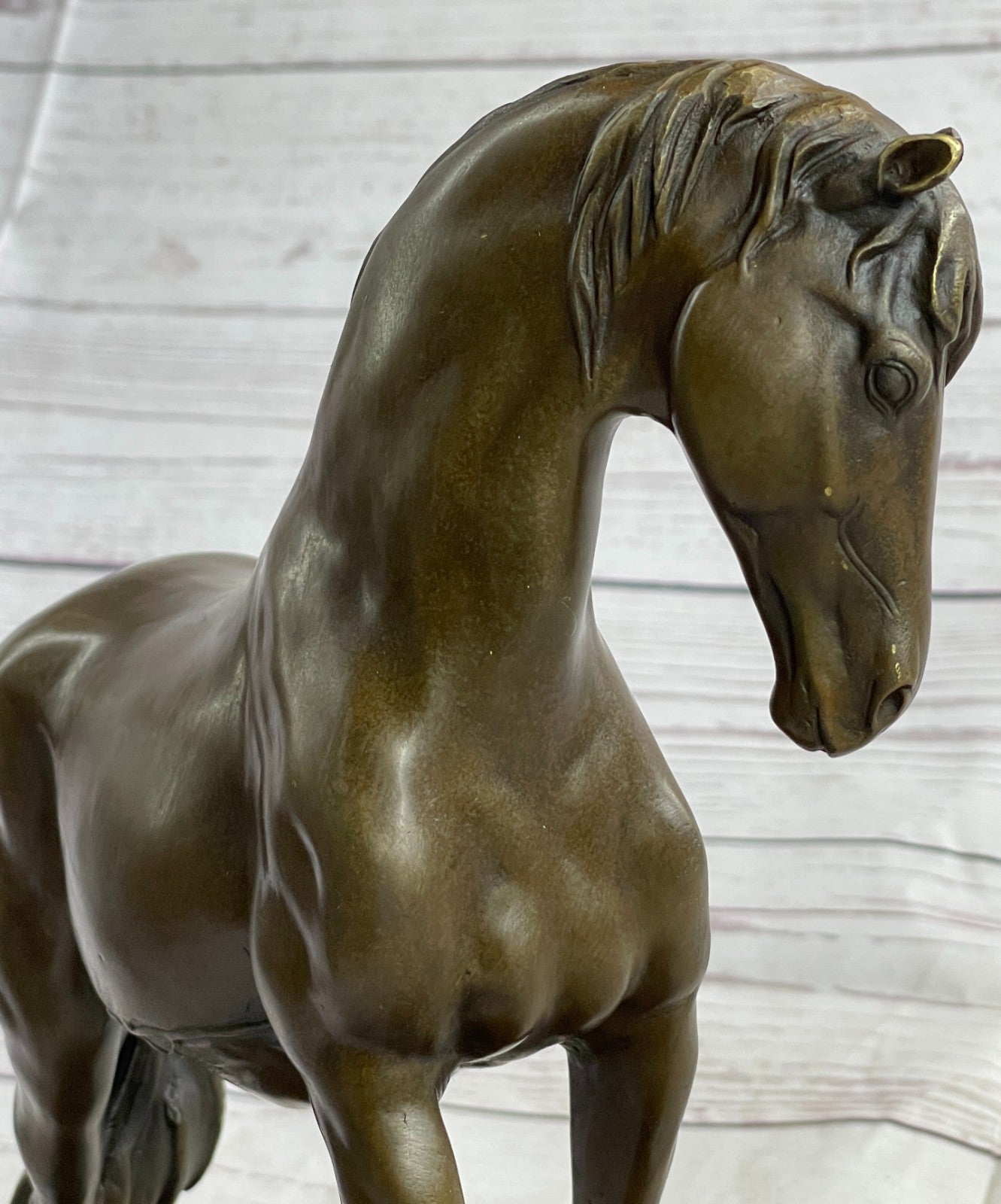 Abstract Horse Bust Bronze Statue Sculpture Modern Art Original Equestrian Deco