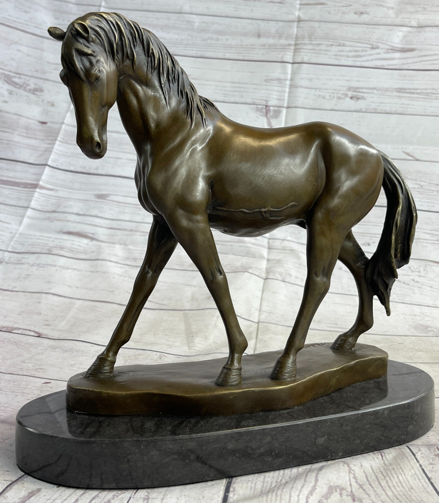 Abstract Horse Bust Bronze Statue Sculpture Modern Art Original Equestrian Deco