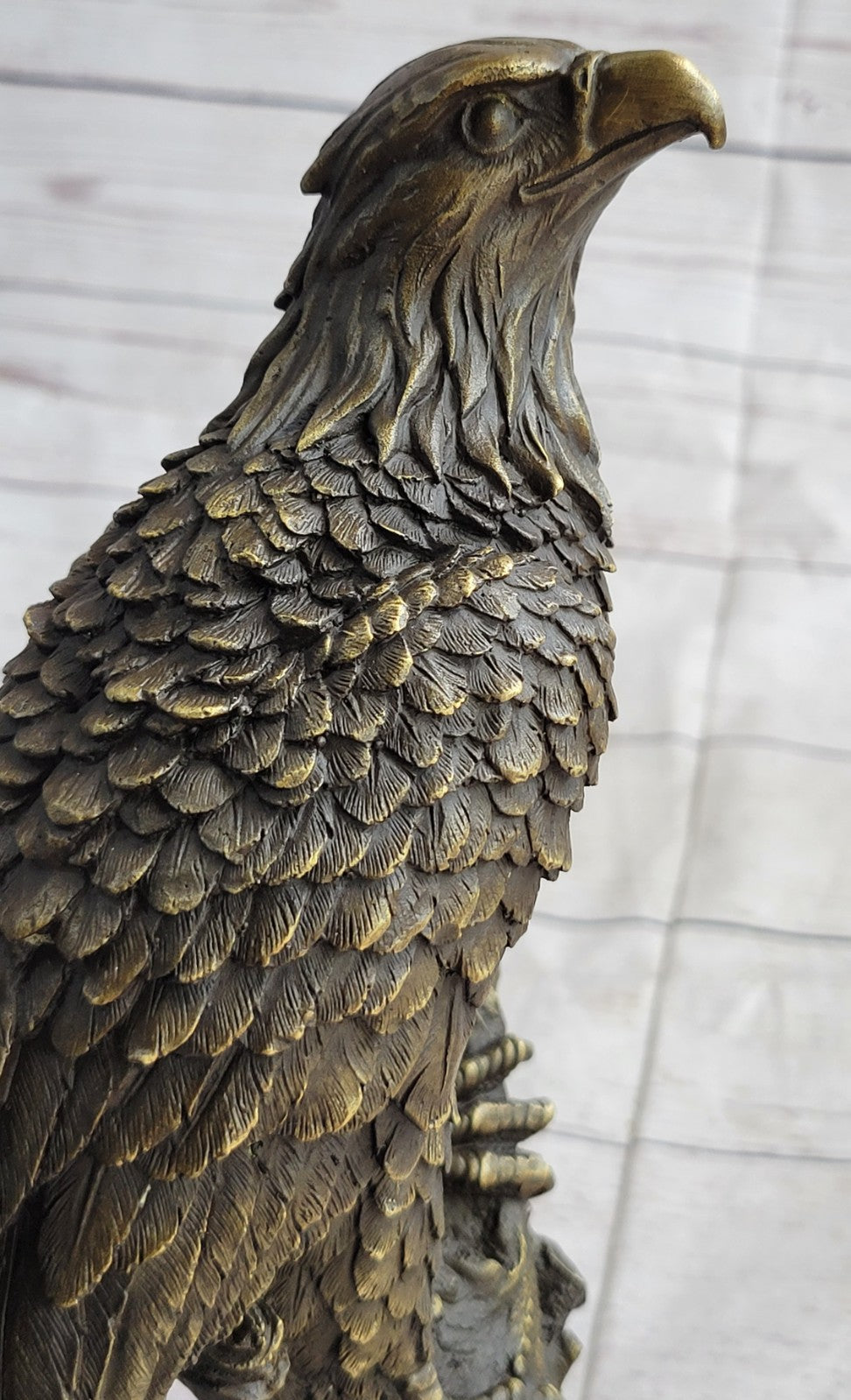 Art Deco Sculpture Sitting Eagle Falcon Hawk Bronze Statue Figurine Figure Gift