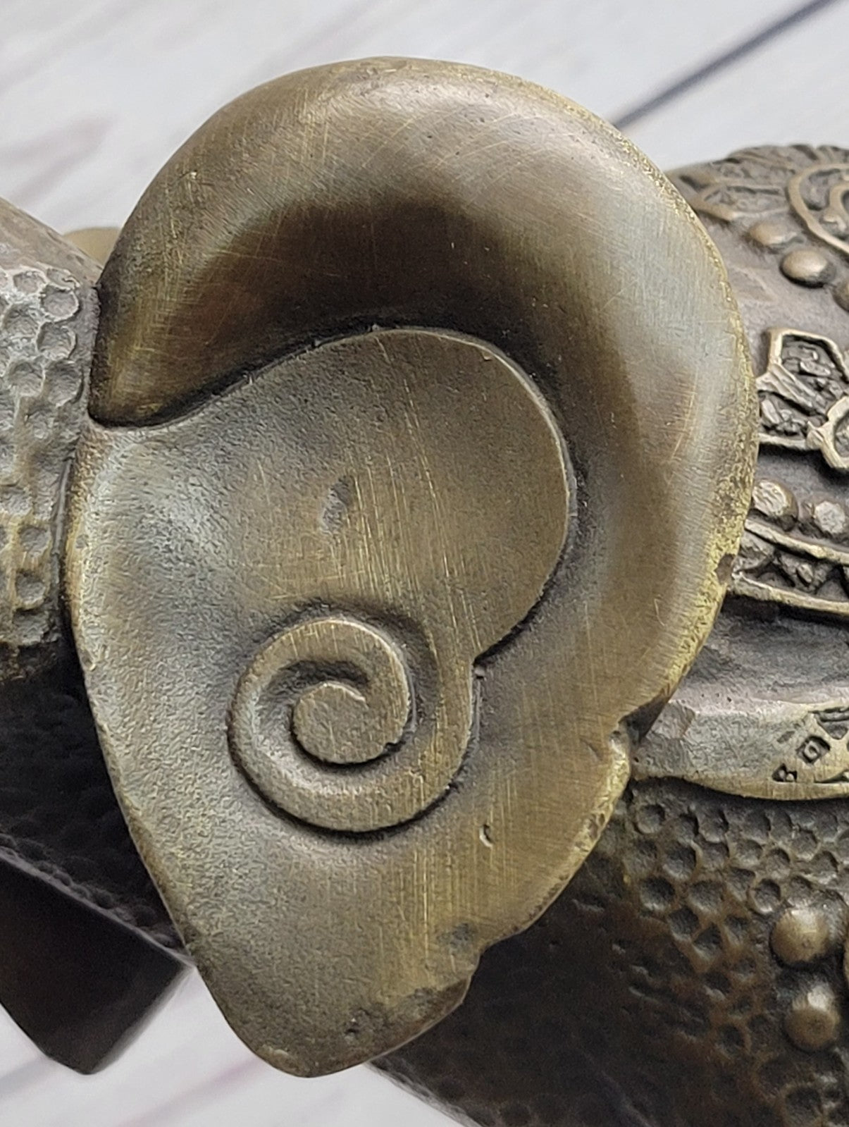 Artistic Bronze Elephant Figurine Statue Handmade African Wildlife Trunk Up Statue