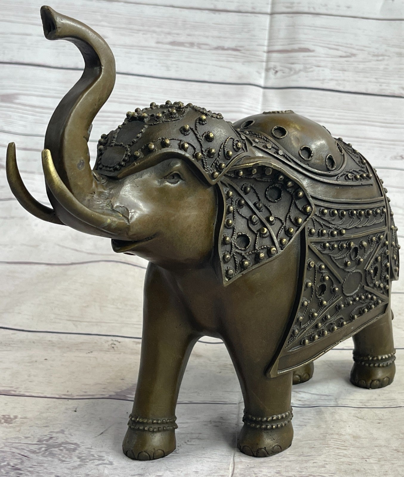 Bronze Sculpture Hand Made Statue Animal Wildlife African Elephants Elephant