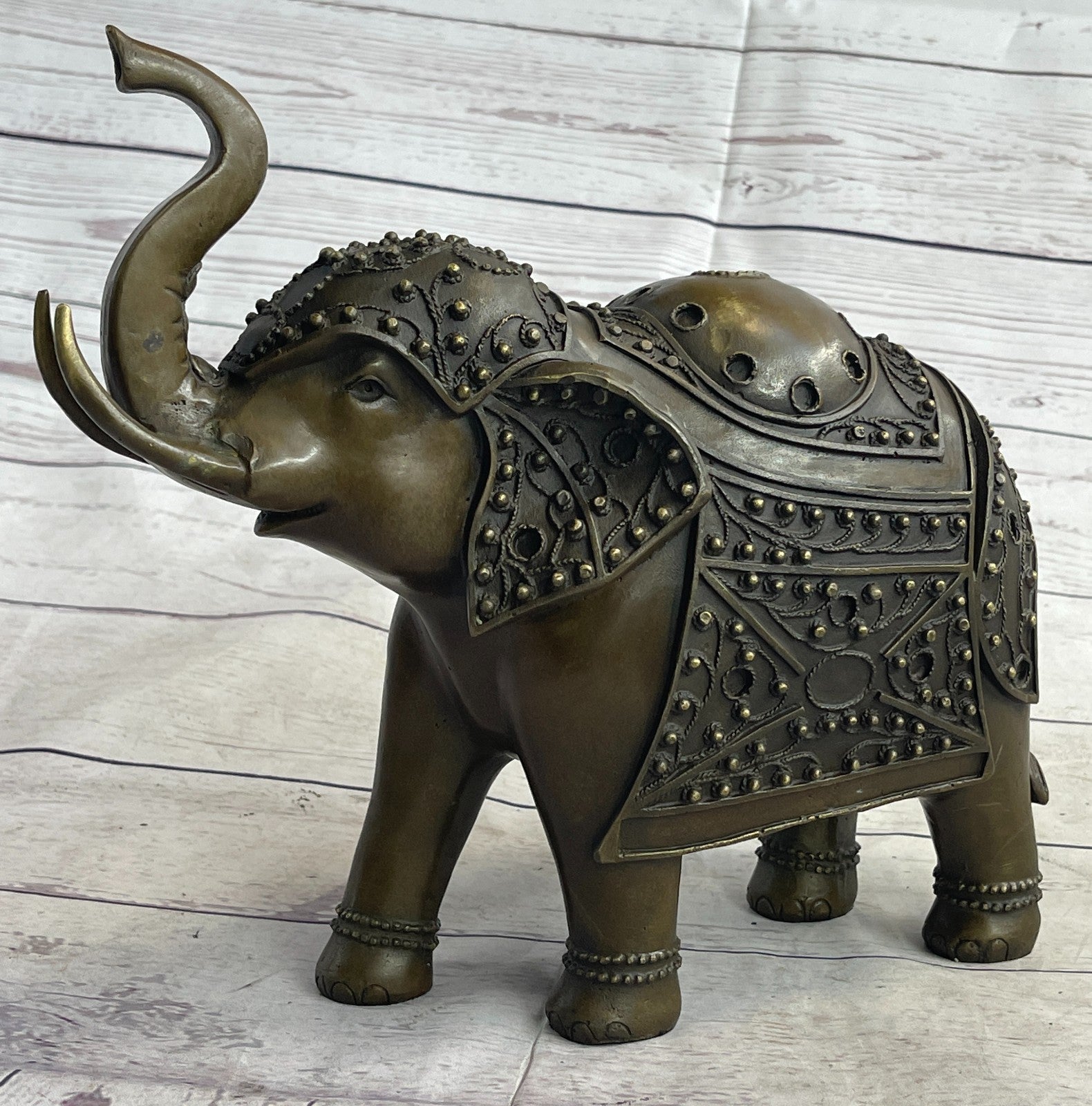 Bronze Sculpture Hand Made Statue Animal Wildlife African Elephants Elephant
