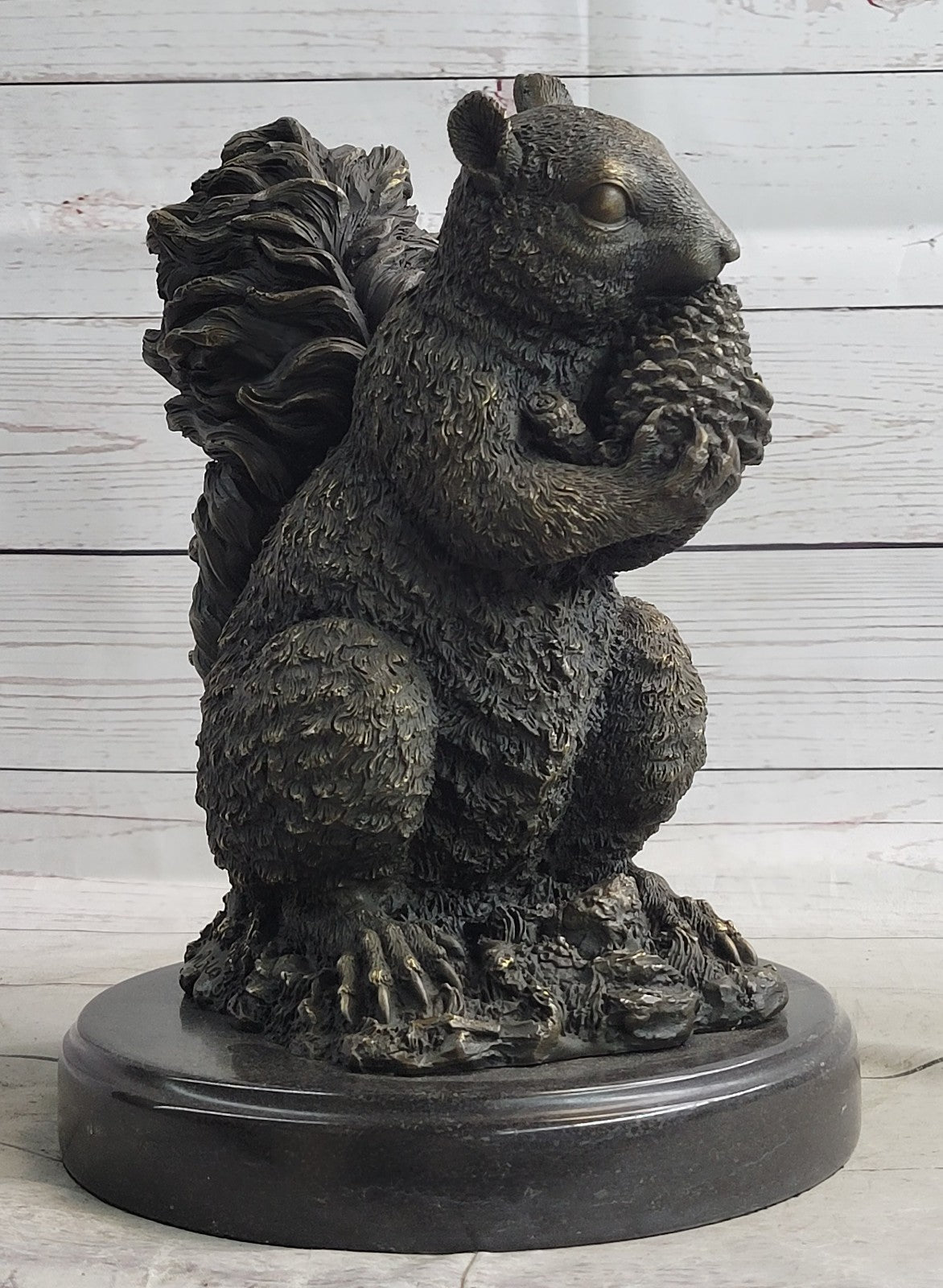 Handmade Bronze Squirrel Figurine | Sculpture Statue with Exquisite Detailing