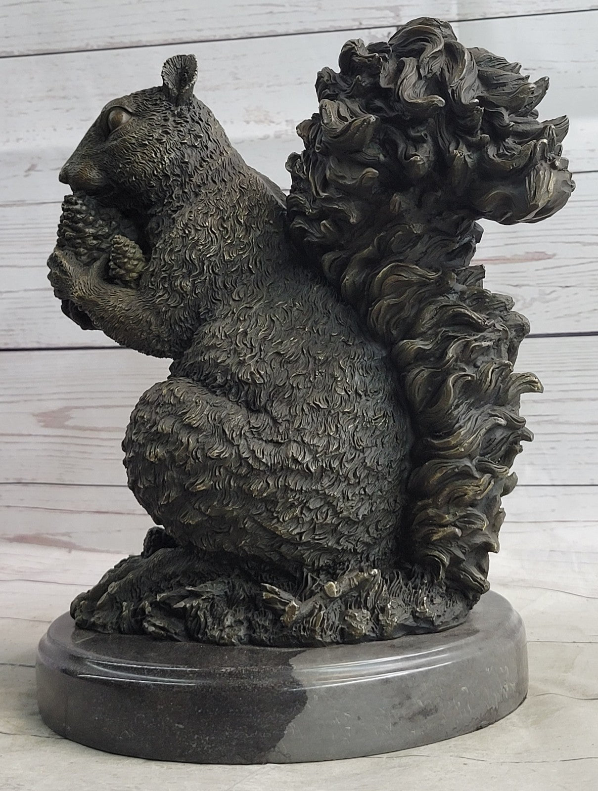 Handmade Bronze Squirrel Figurine | Sculpture Statue with Exquisite Detailing