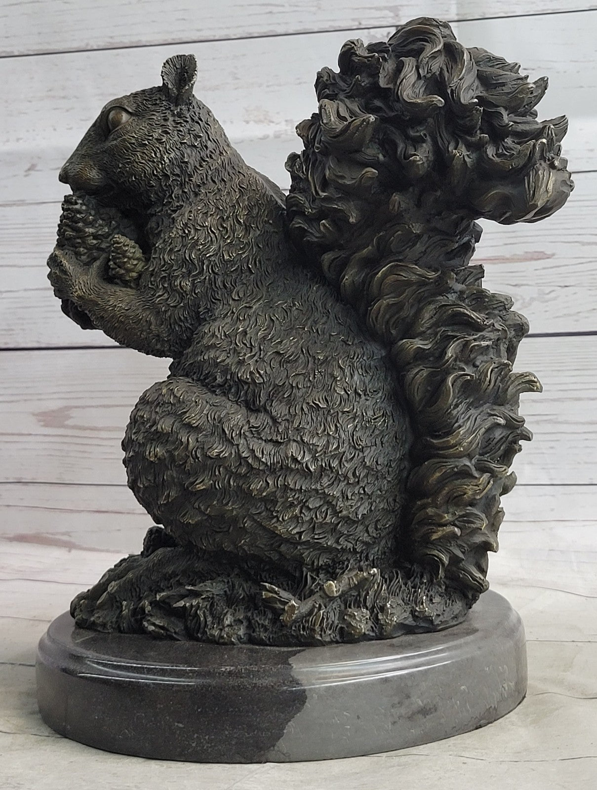 Handmade Bronze Squirrel Figurine | Sculpture Statue with Exquisite Detailing