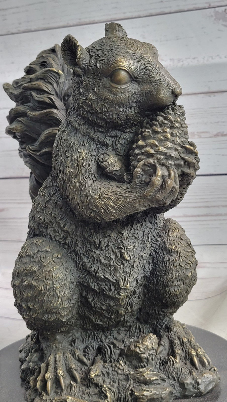 Handmade Bronze Squirrel Figurine | Sculpture Statue with Exquisite Detailing