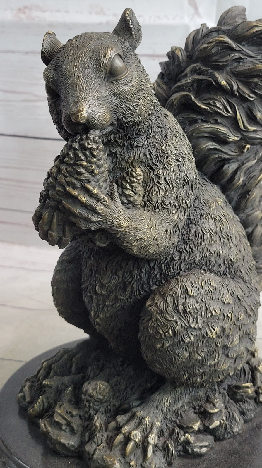Handmade Bronze Squirrel Figurine | Sculpture Statue with Exquisite Detailing