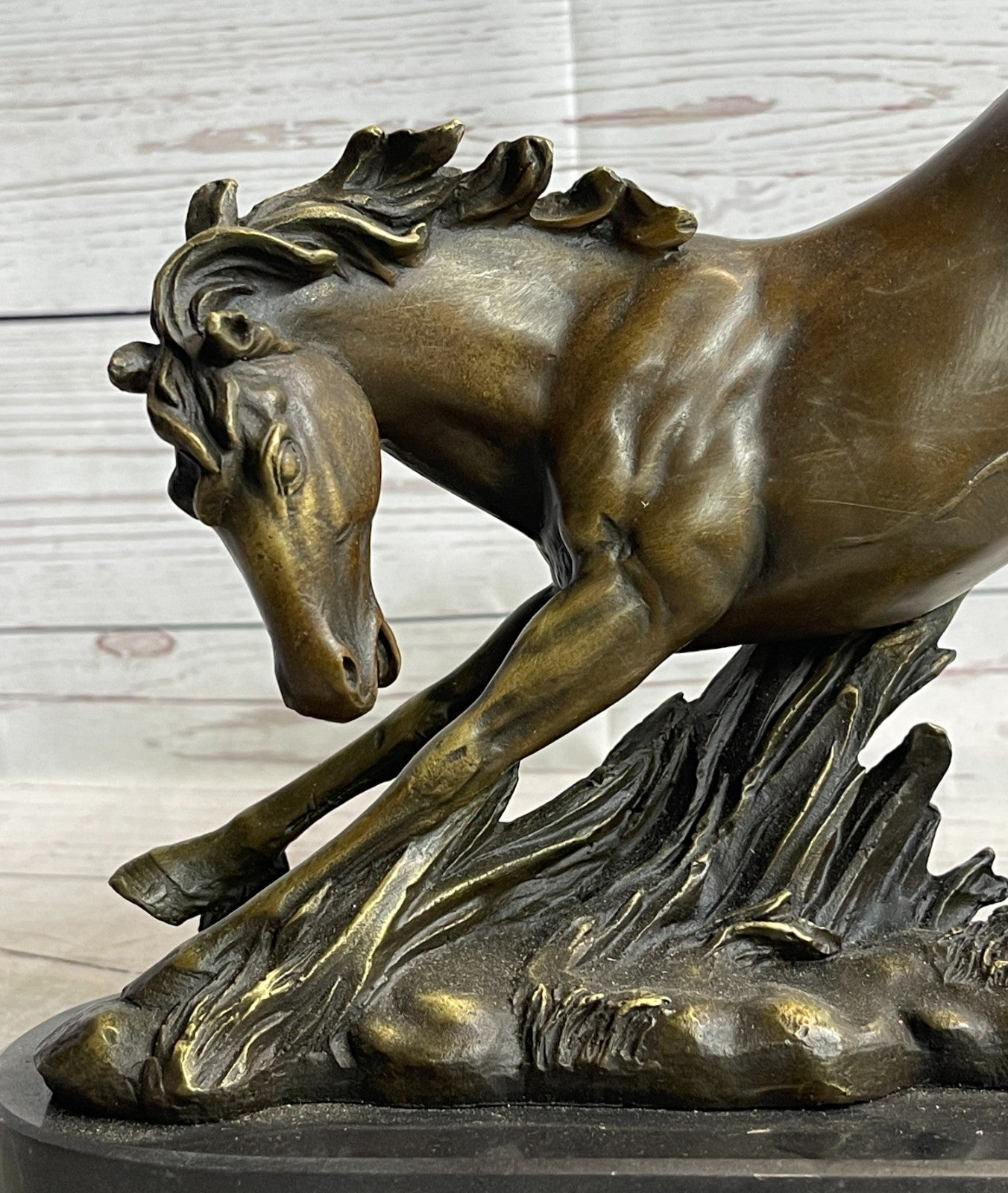 Signed Original Fisher Art: Graceful Wild Horse Bronze Sculpture Hand Made