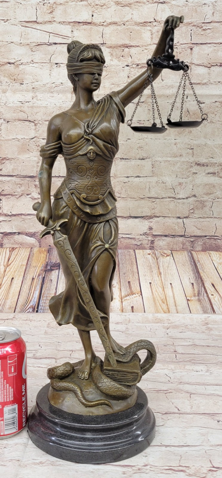 Nude Bronze Sculpture Blind Justice Justica Lawyer Judge Hot Cast Marble Figurine