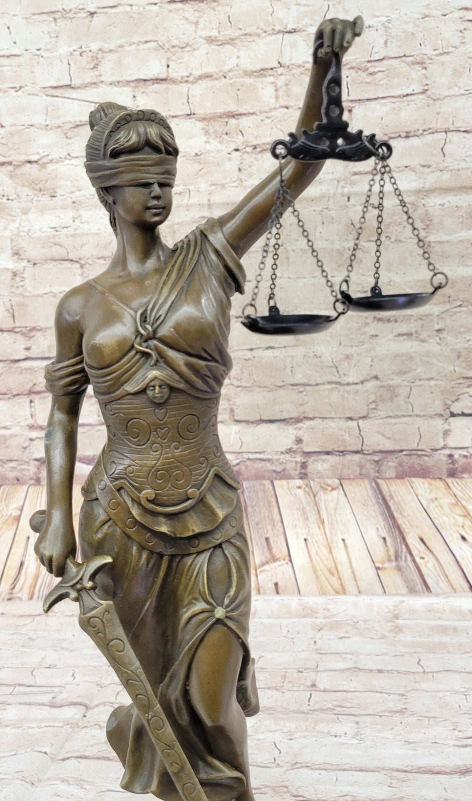 Nude Bronze Sculpture Blind Justice Justica Lawyer Judge Hot Cast Marble Figurine