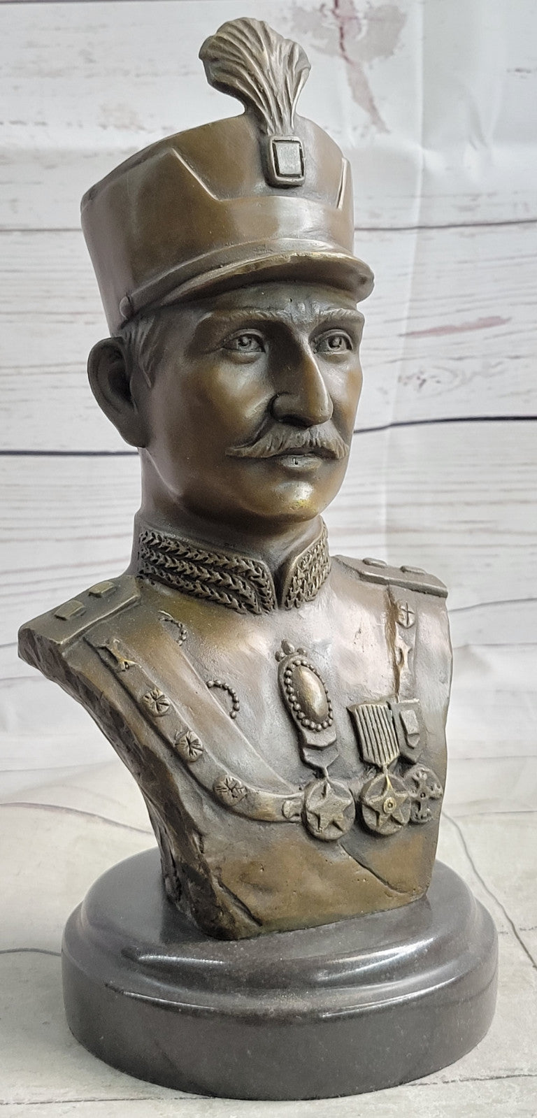 Bronze Sculpture Original Signed Artwork by Fisher Persia Iran Reza Shah Pahlavi