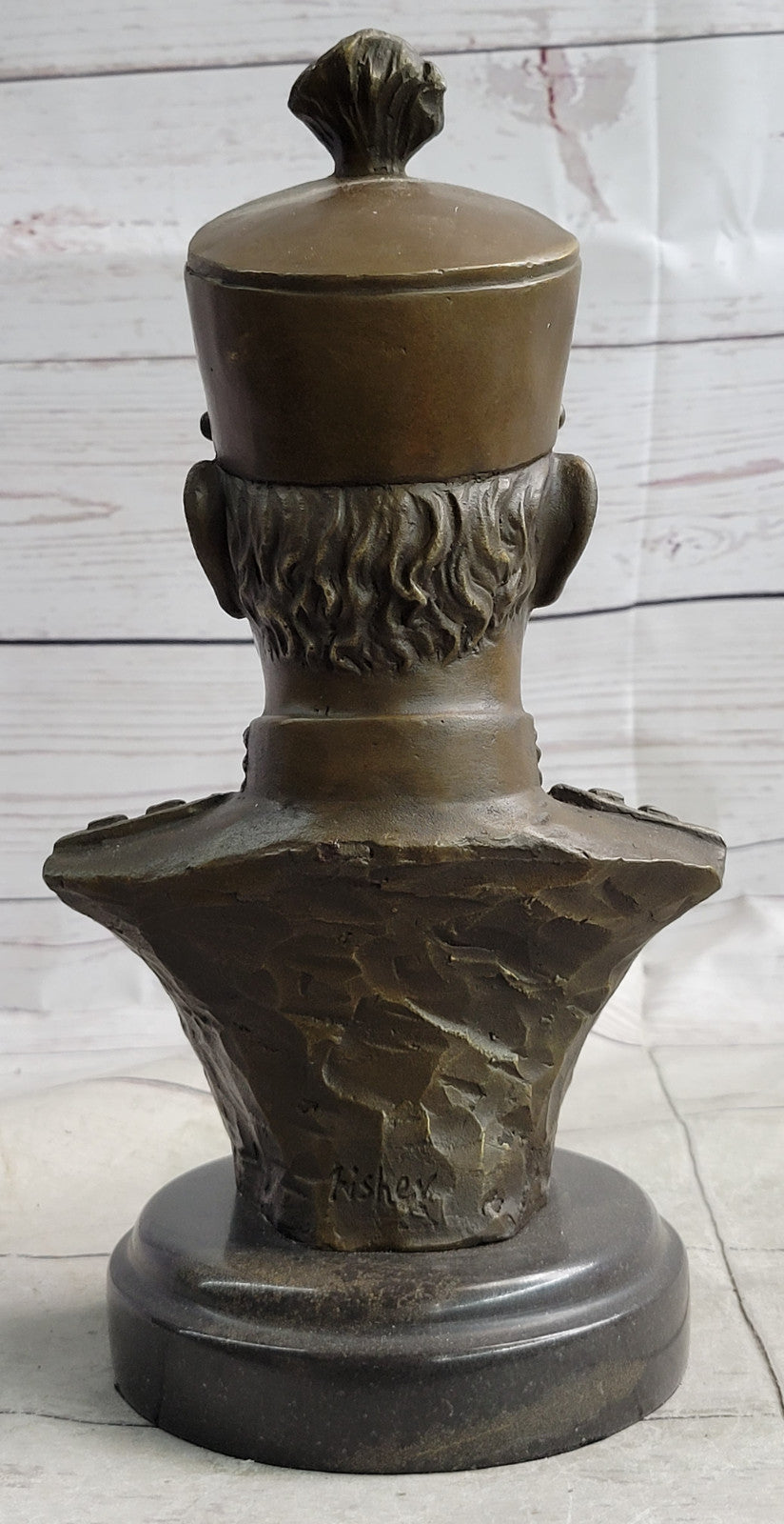 Bronze Sculpture Original Signed Artwork by Fisher Persia Iran Reza Shah Pahlavi