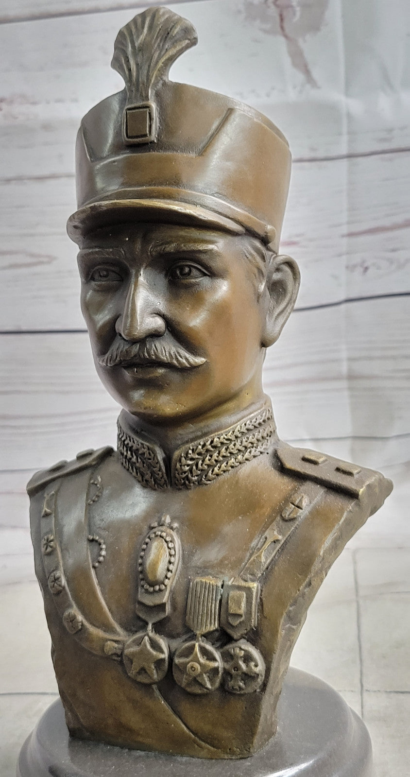 Bronze Sculpture Original Signed Artwork by Fisher Persia Iran Reza Shah Pahlavi