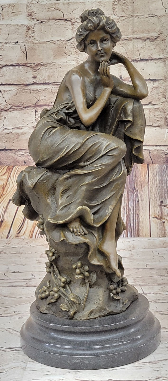 Bronze Sculpture Signed Original Hot Cast Nude Girl By Cesaro Statue Decorative