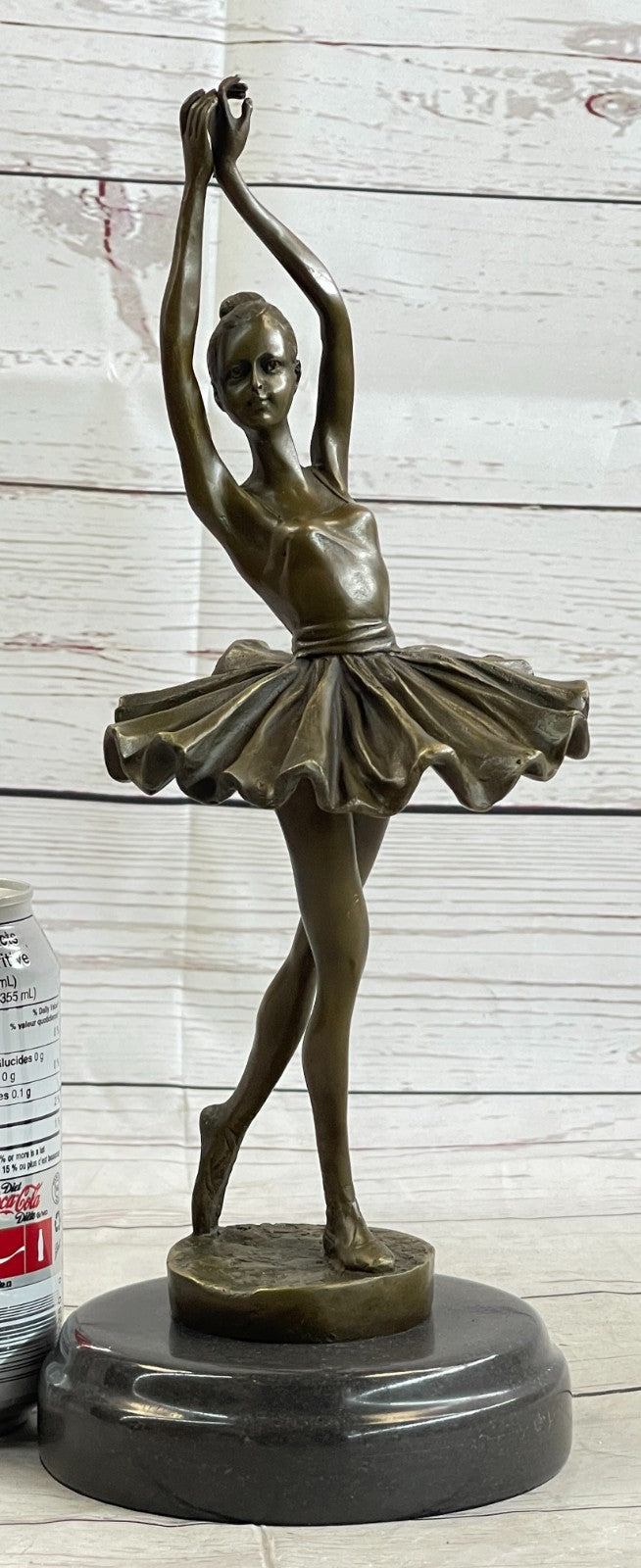 Prima Ballerina Bronze Sculpture Art Nouveau Deco Marble Base Figurine Statue