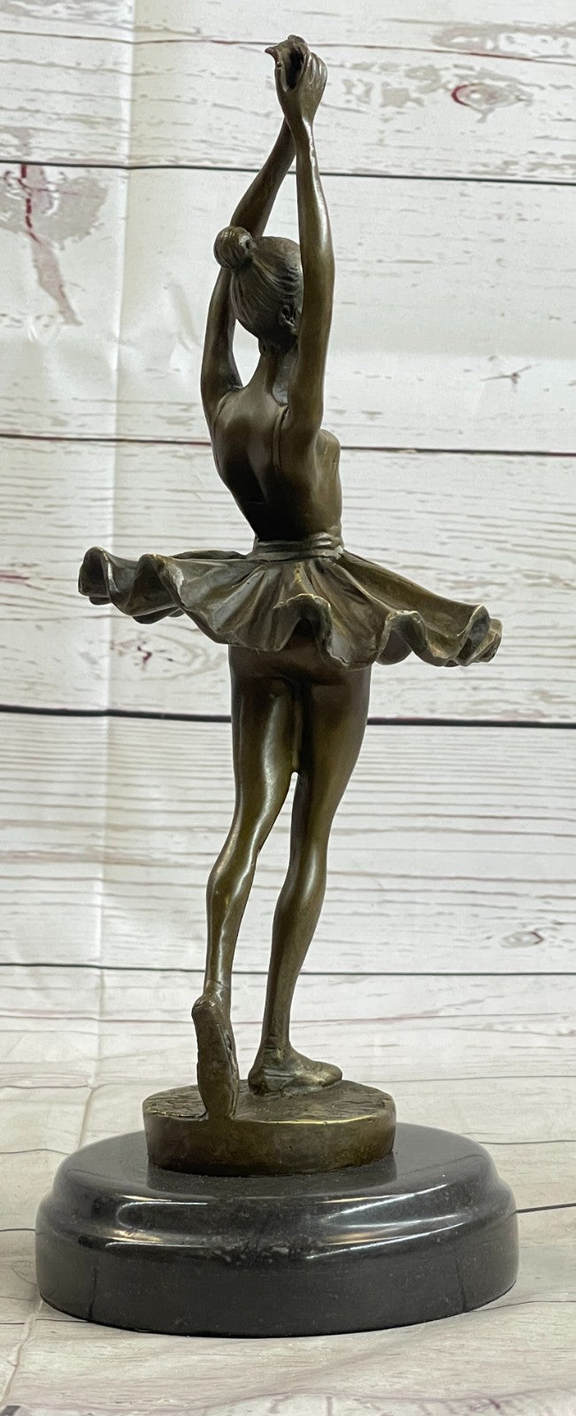 Prima Ballerina Bronze Sculpture Art Nouveau Deco Marble Base Figurine Statue