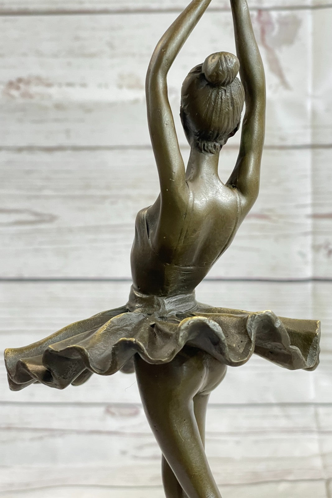 Prima Ballerina Bronze Sculpture Art Nouveau Deco Marble Base Figurine Statue