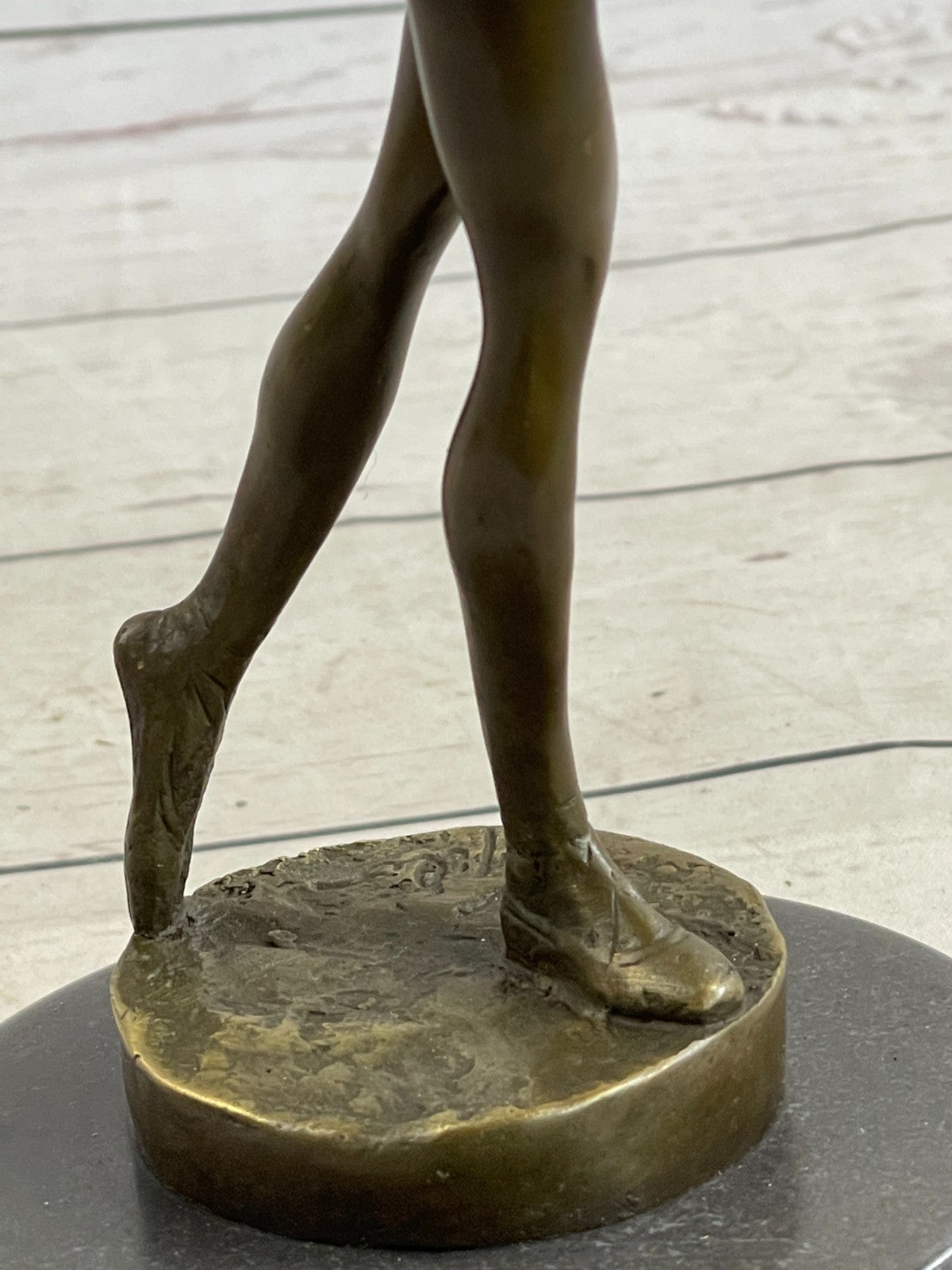 Prima Ballerina Bronze Sculpture Art Nouveau Deco Marble Base Figurine Statue