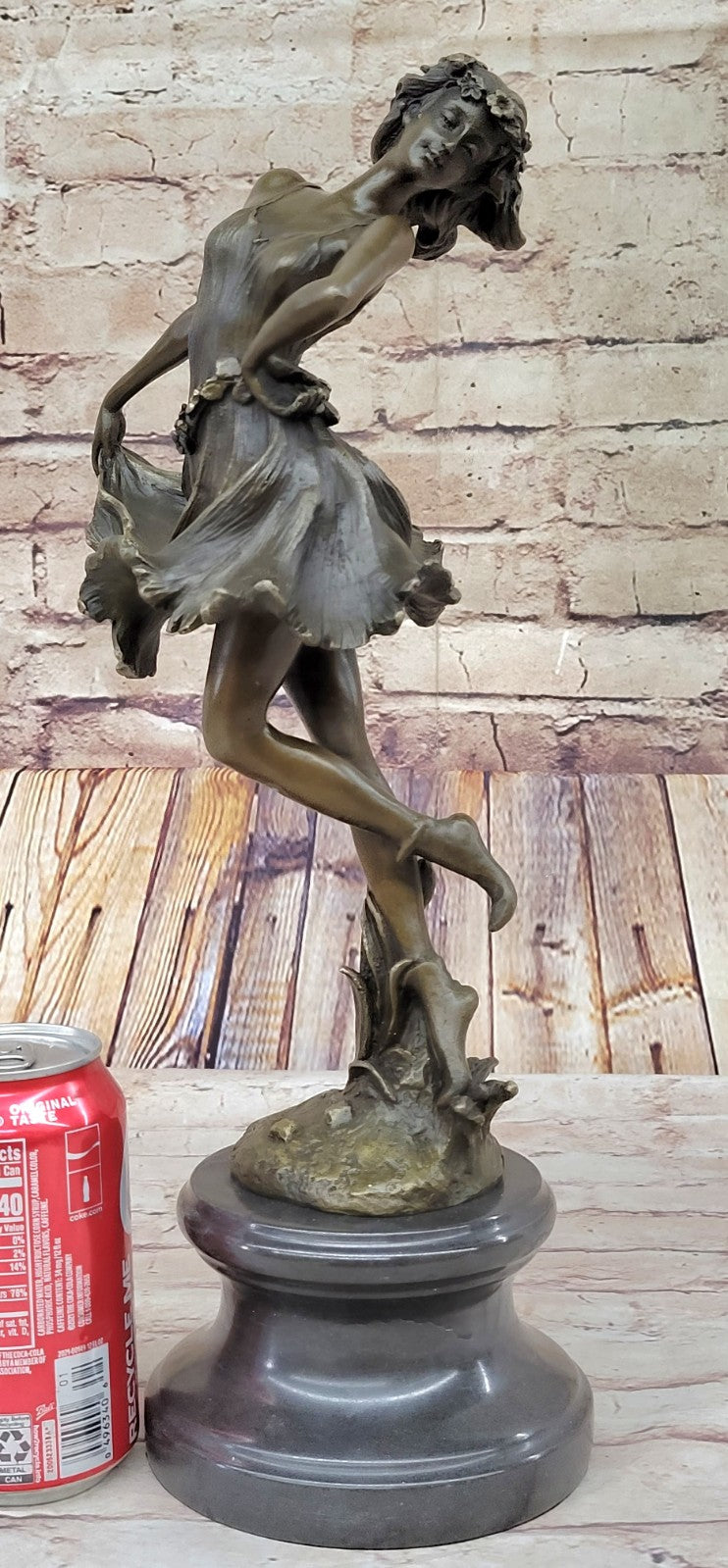 Original Lost Wax Bronze Sculpture Nude Female Sexy Girl Statue Figure Deco
