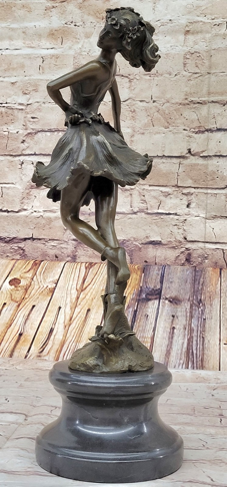 Original Lost Wax Bronze Sculpture Nude Female Sexy Girl Statue Figure Deco