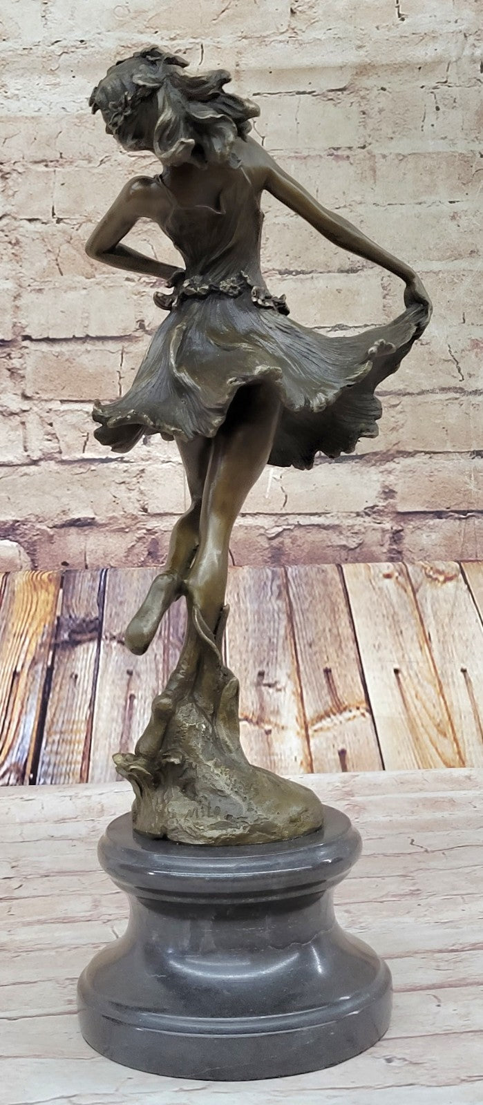 Original Lost Wax Bronze Sculpture Nude Female Sexy Girl Statue Figure Deco