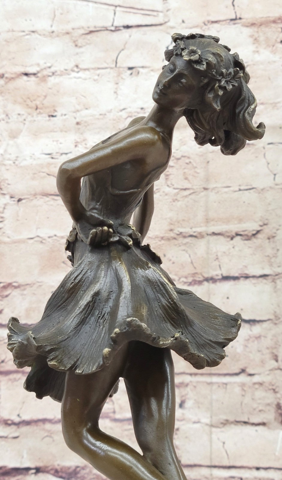 Original Lost Wax Bronze Sculpture Nude Female Sexy Girl Statue Figure Deco