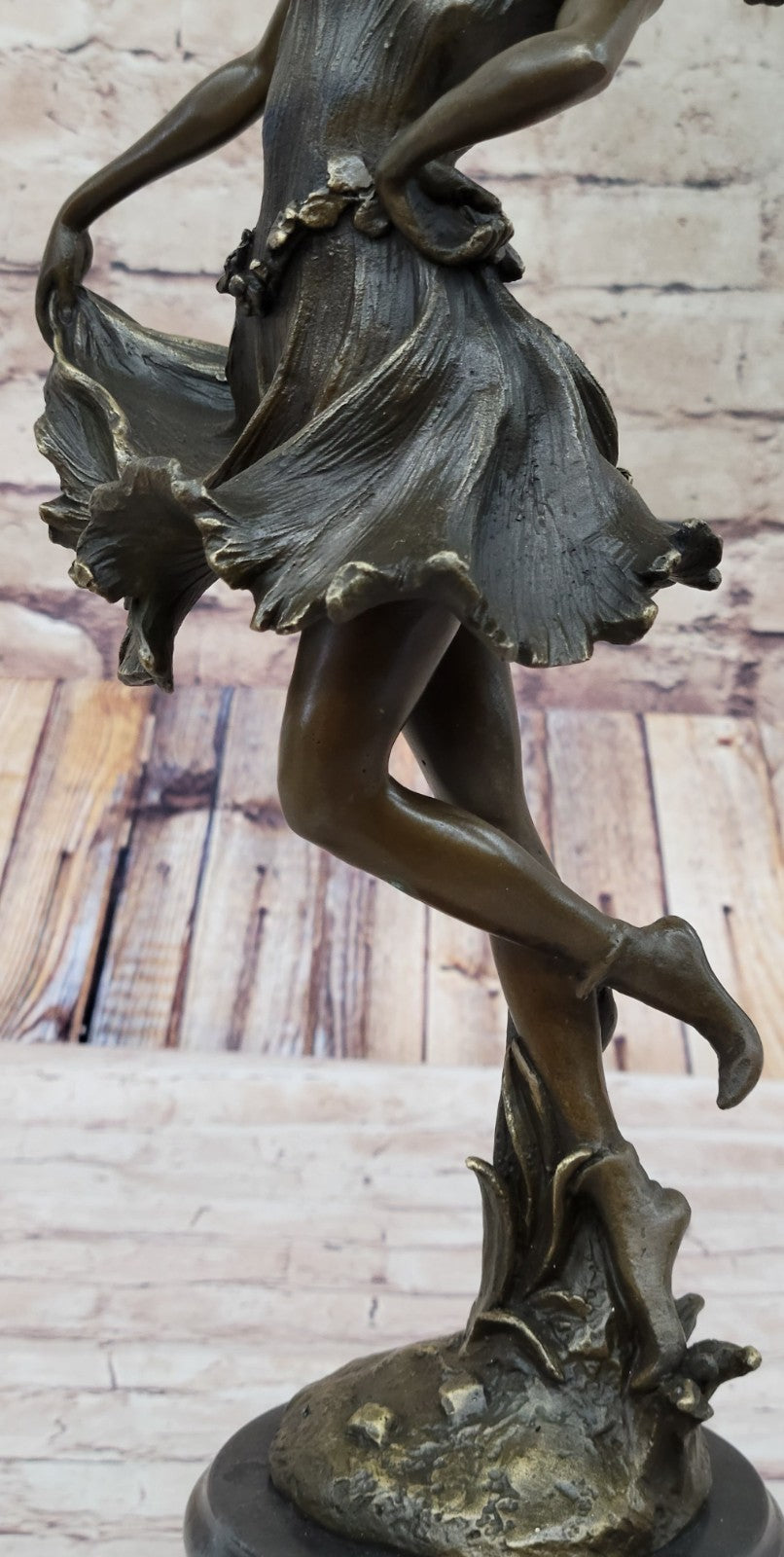 Original Lost Wax Bronze Sculpture Nude Female Sexy Girl Statue Figure Deco