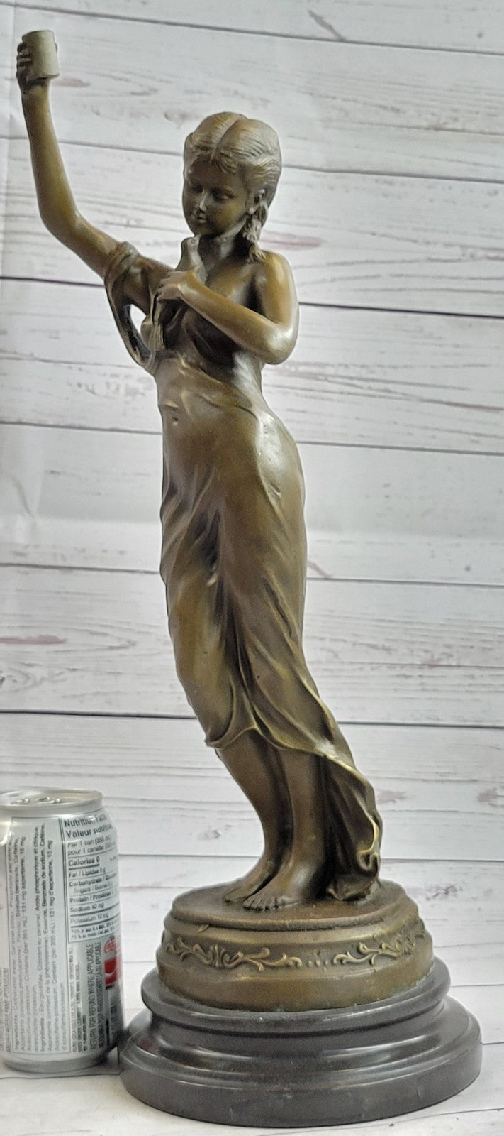 Handcrafted bronze sculpture SALE Nouve Art Patoue Posing Cautiously Lady Young