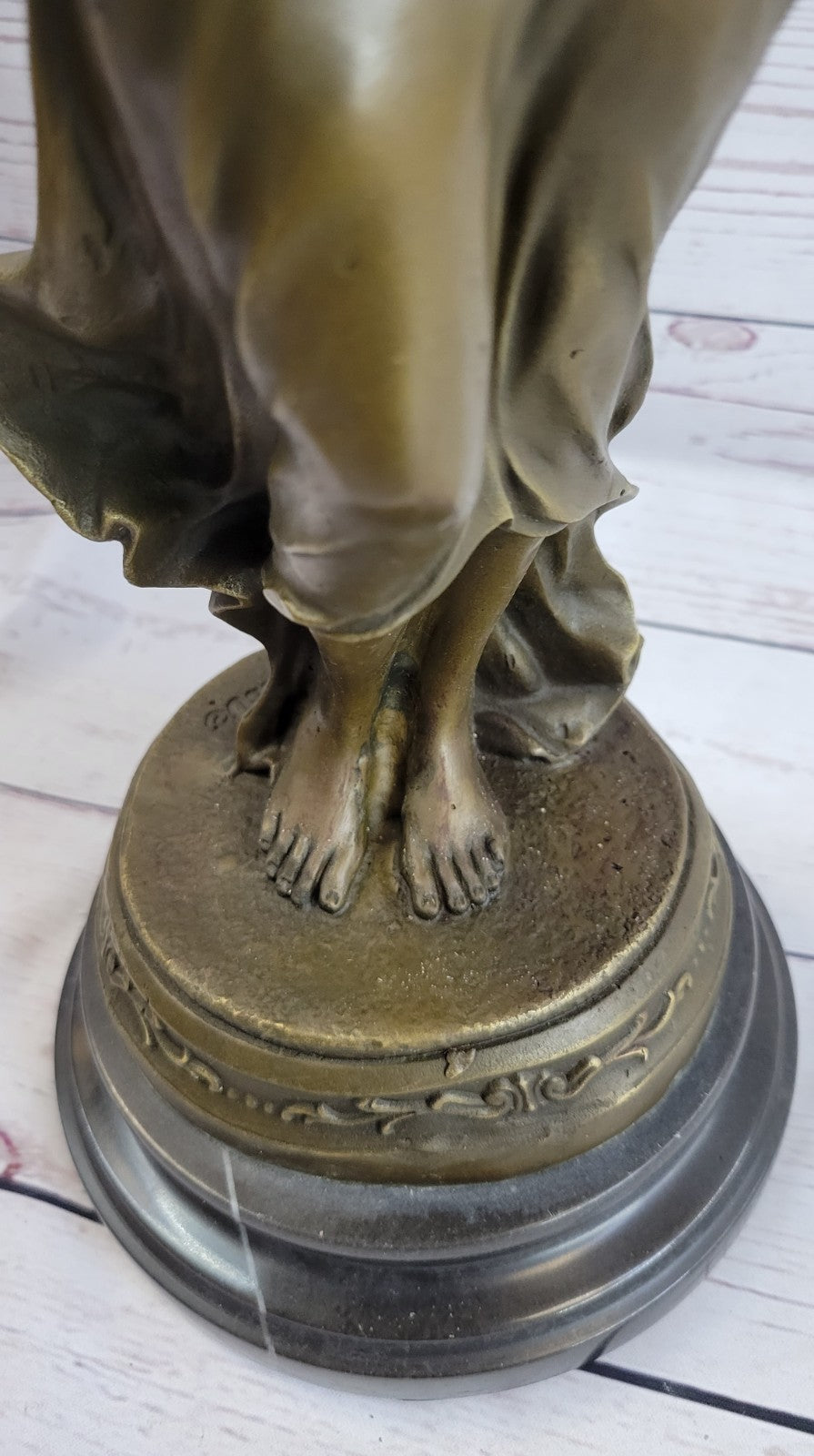 Handcrafted bronze sculpture SALE Nouve Art Patoue Posing Cautiously Lady Young