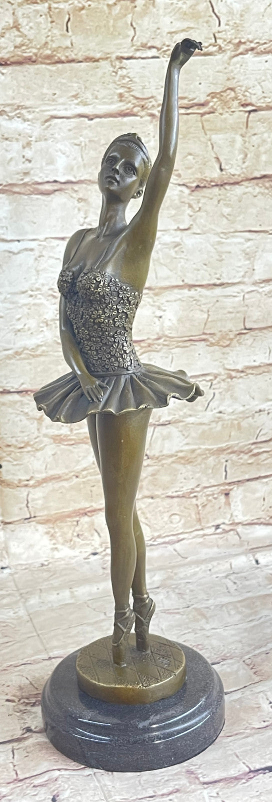 16" Original Signed Milo Well Trained Ballerina Bronze Statue Sculpture Figurine
