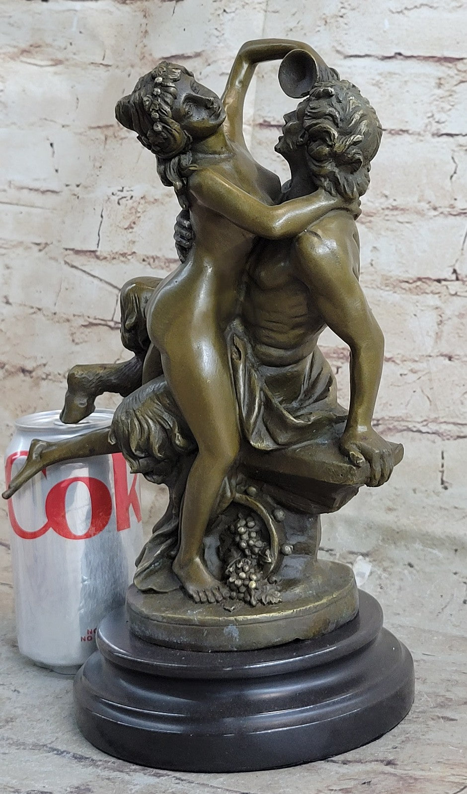 Bronze Sculpture Original Milo Nude Nymph and Satyr Mythical Hot Cast Figure Art