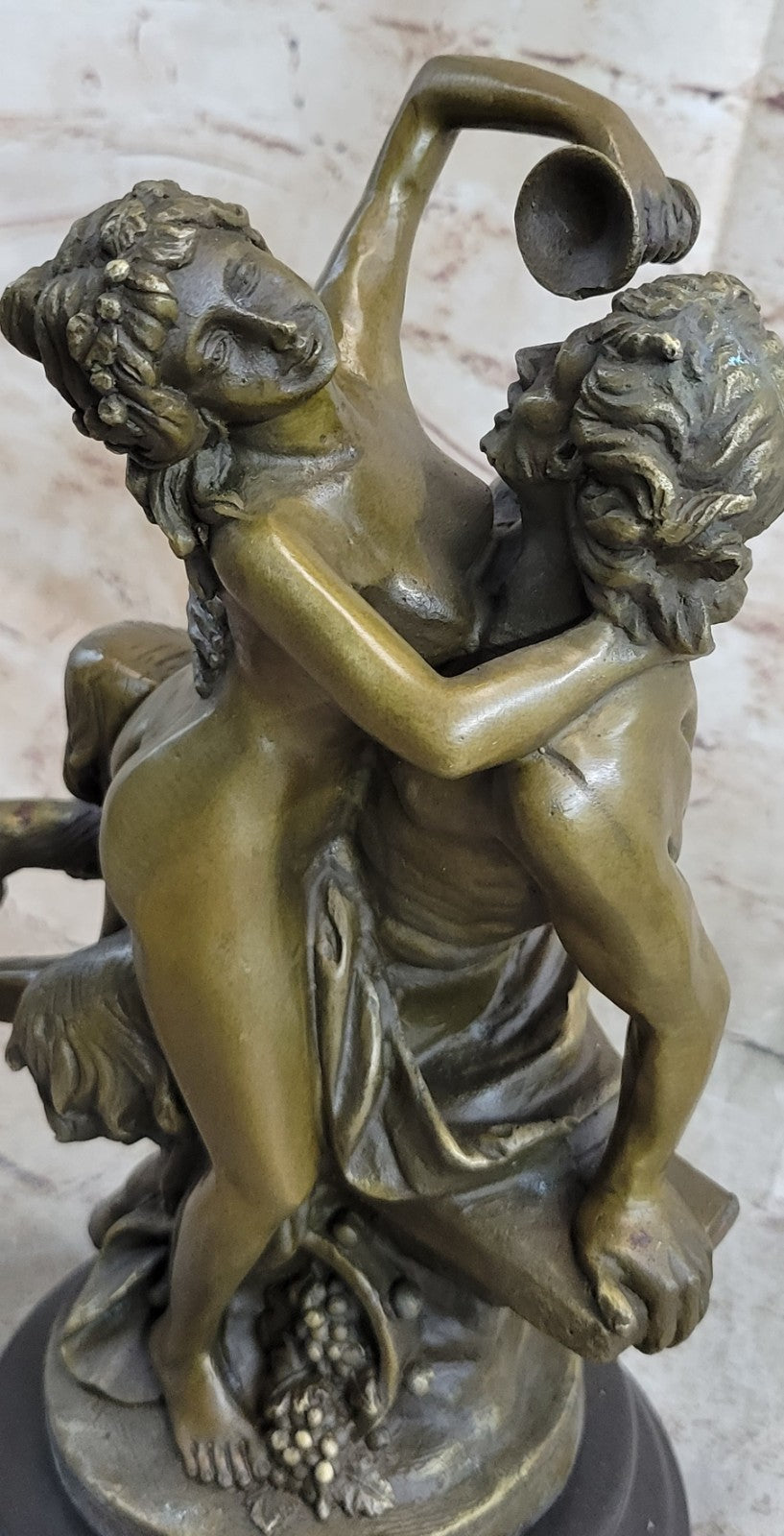 Bronze Sculpture Original Milo Nude Nymph and Satyr Mythical Hot Cast Figure Art