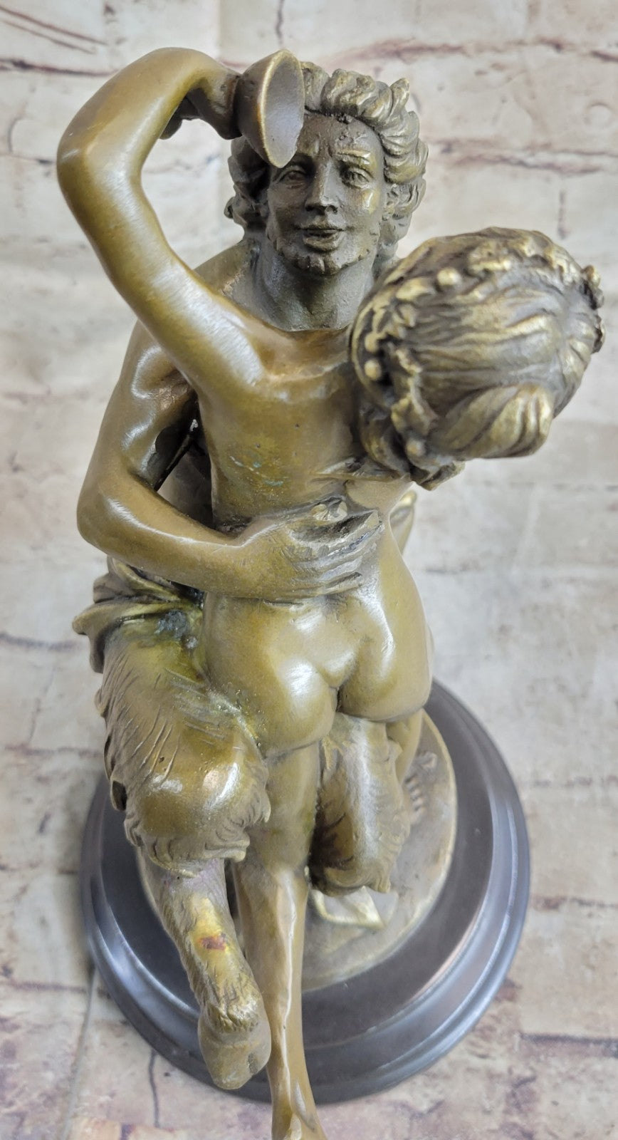 Bronze Sculpture Original Milo Nude Nymph and Satyr Mythical Hot Cast Figure Art