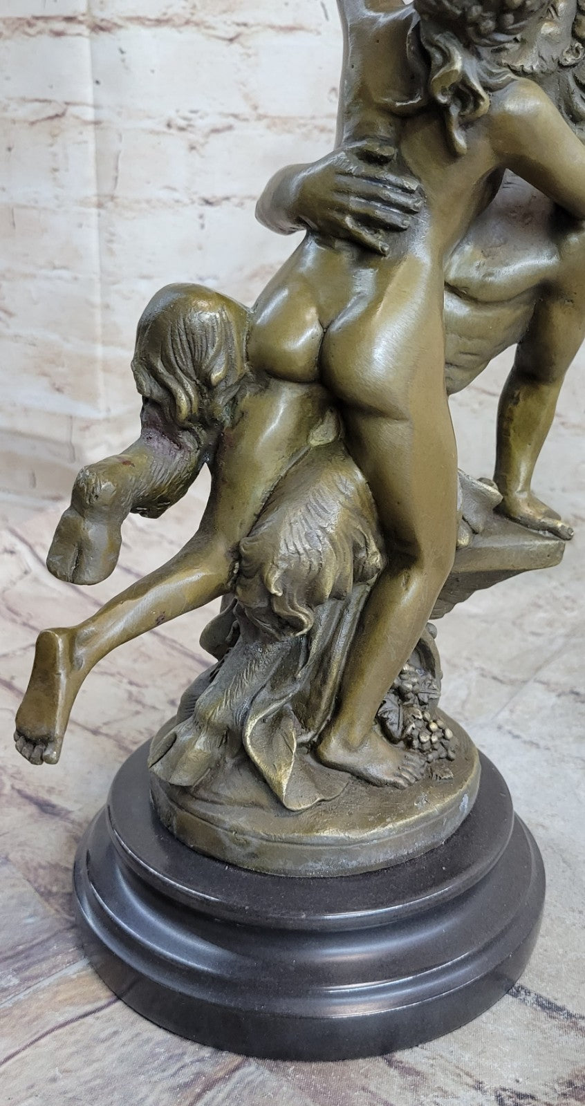 Bronze Sculpture Original Milo Nude Nymph and Satyr Mythical Hot Cast Figure Art
