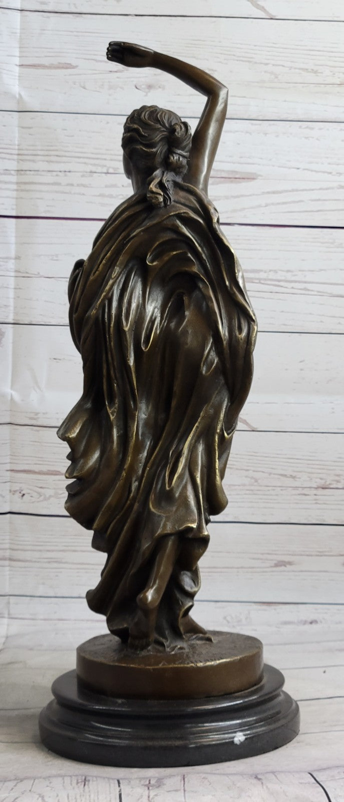 French Artist Canova`s Tempting Maiden: Large Bronze Sculpture Art Nouveau