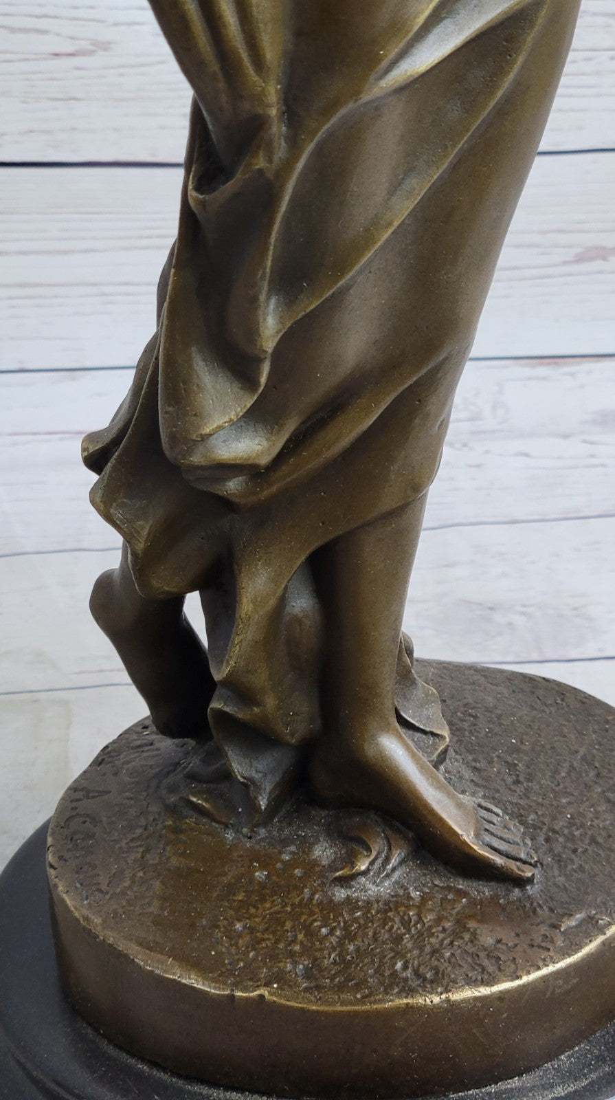 French Artist Canova`s Tempting Maiden: Large Bronze Sculpture Art Nouveau