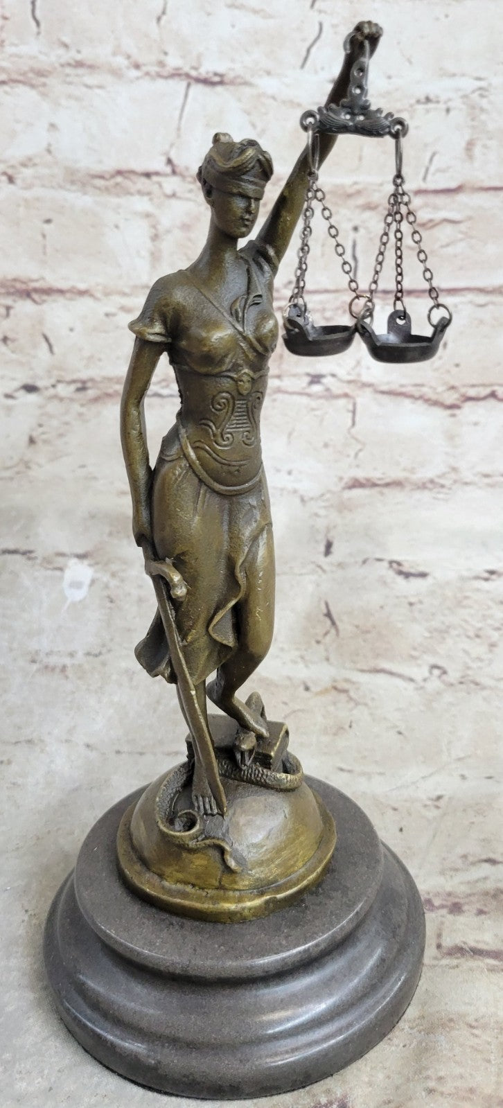 SIGNED MAYER LARGE BLIND JUSTICE LAWYER COURT HOT CAST REAL BRONZE SCULPTURE ART