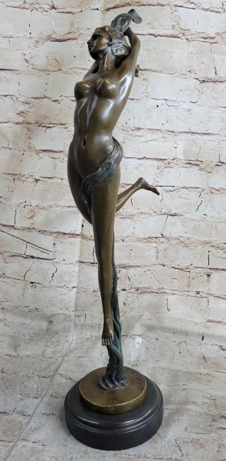 Sexy Nude Erotic Nymph Sculpture Signed Original Vitaleh Hot Cast Bronze Statue