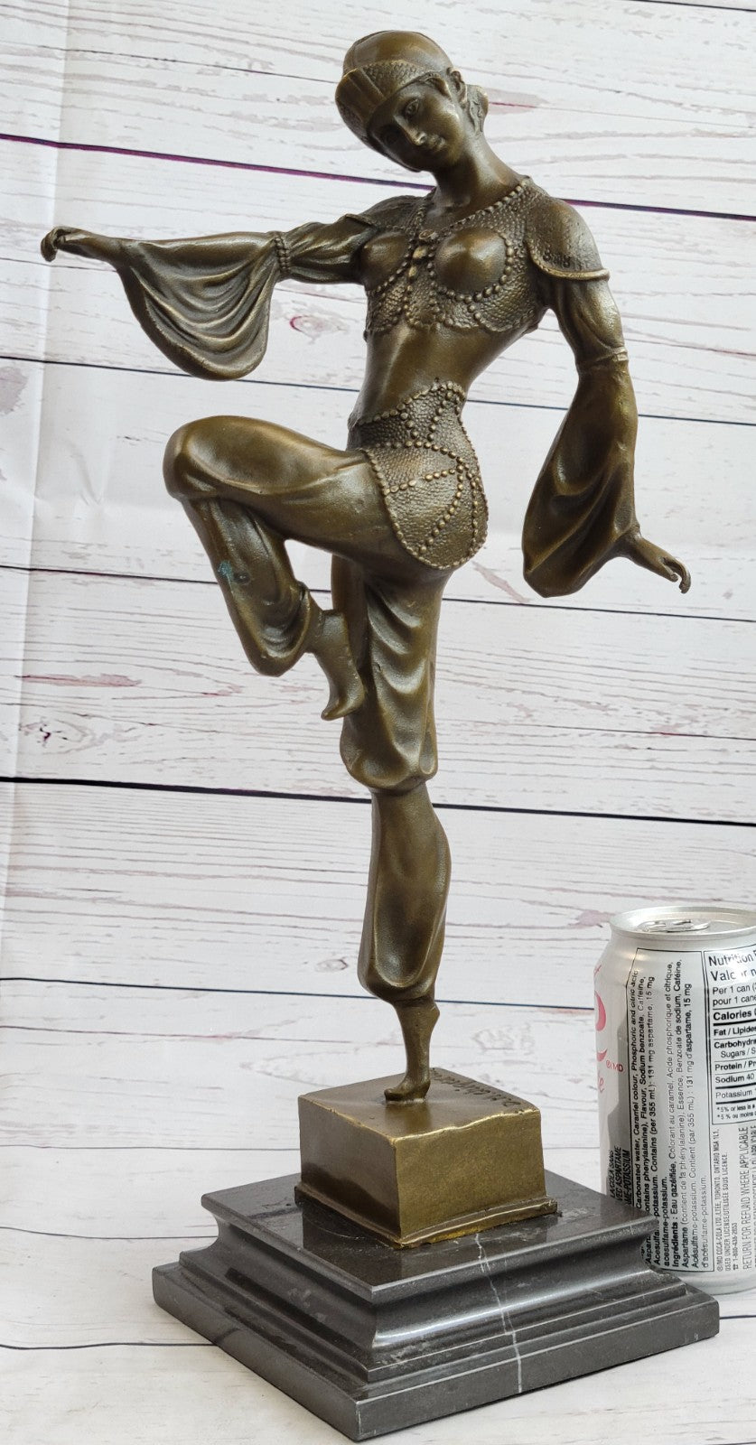 VINTAGE LARGE GIFT DECO DANCER DIMITRI CHIPARUS BRONZE SCULPTURE SIGNED FIGURE