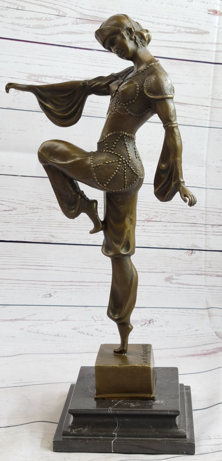 VINTAGE LARGE GIFT DECO DANCER DIMITRI CHIPARUS BRONZE SCULPTURE SIGNED FIGURE