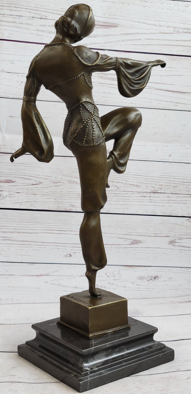 VINTAGE LARGE GIFT DECO DANCER DIMITRI CHIPARUS BRONZE SCULPTURE SIGNED FIGURE