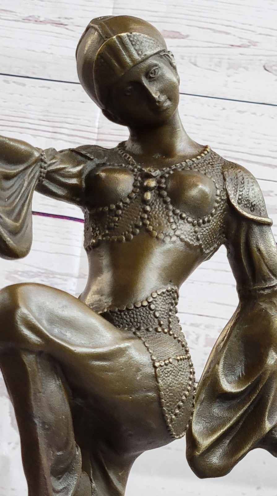 VINTAGE LARGE GIFT DECO DANCER DIMITRI CHIPARUS BRONZE SCULPTURE SIGNED FIGURE