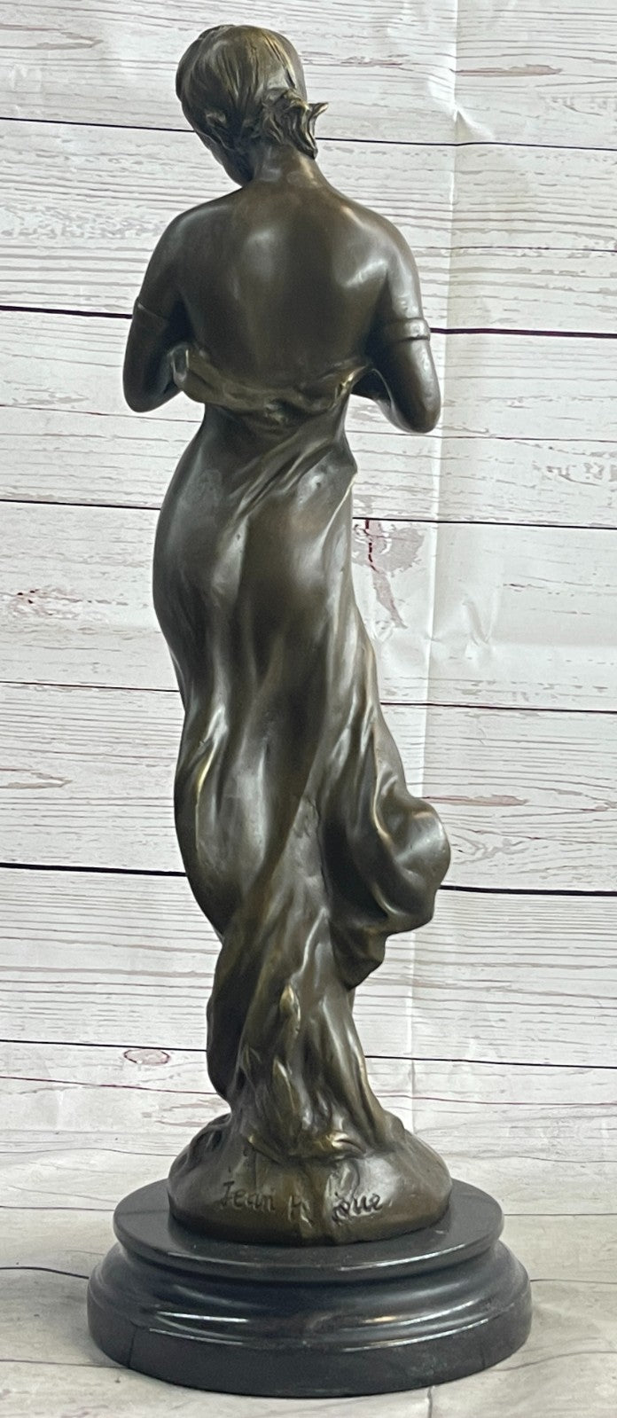 Nude Genuine Solid bronze Sculpture SALE Bird W/ Woman by Jean Patoue