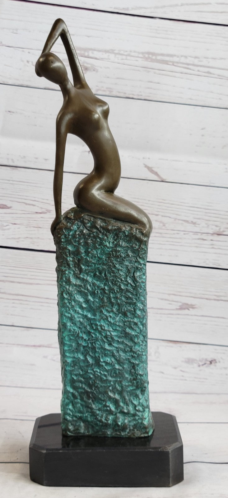 Aldo Vitaleh Abstract Modern Art Bronze Sculpture Marble Nude Statue Home Deco