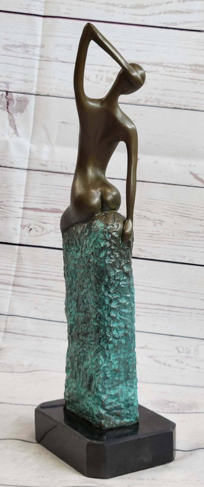Aldo Vitaleh Abstract Modern Art Bronze Sculpture Marble Nude Statue Home Deco