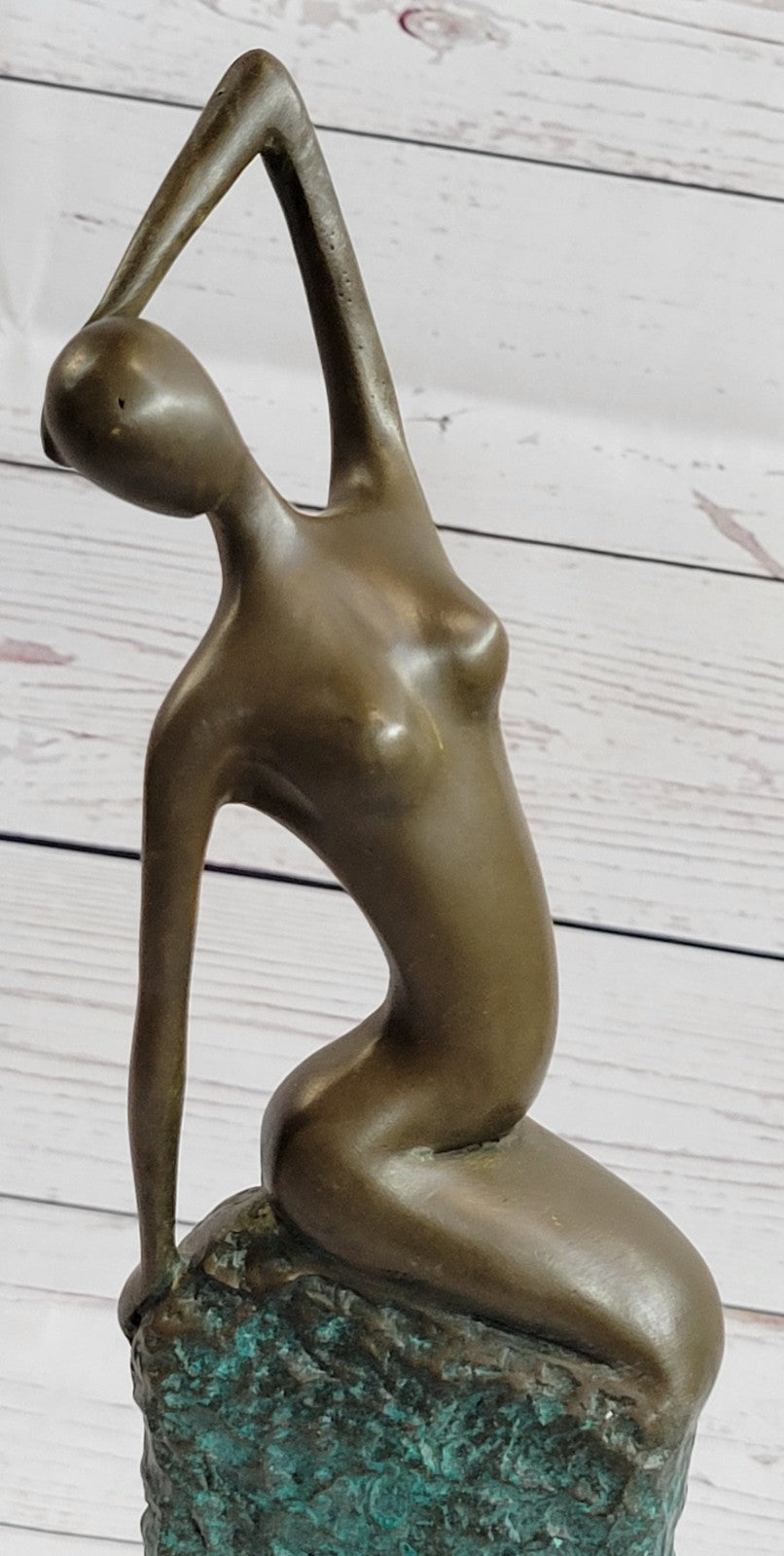 Aldo Vitaleh Abstract Modern Art Bronze Sculpture Marble Nude Statue Home Deco