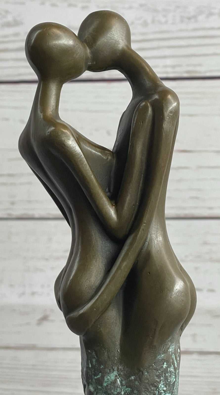 Handcrafted bronze sculpture SALE Kiss Nude Abstract Vitaleh Aldo Original Artwork